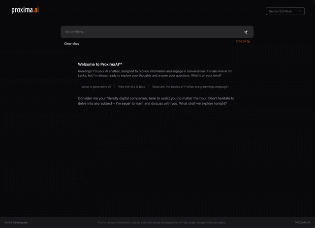 Proxima.ai - Live AI Chat Web App