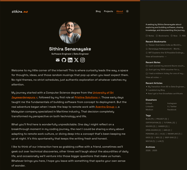 sithira.me - Personal Blog